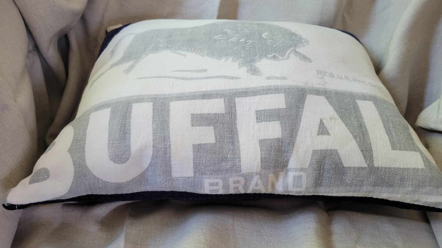 Buffalo Feed Sack Pillow